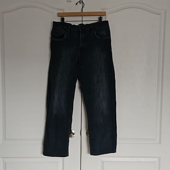 Urban Star Men Relaxed Fit Denim Jeans 38×33 Dark Blue Washed - Picture 2 of 16